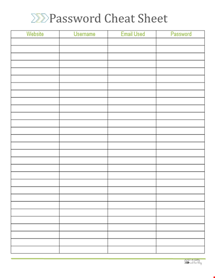 secure your online accounts with our password list template template