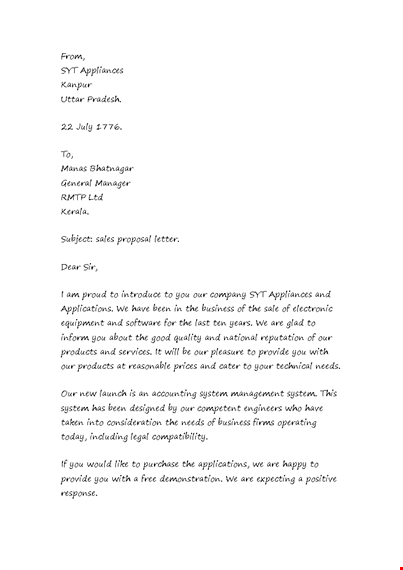 sales letter template - create effective sales letters for applications & appliances template