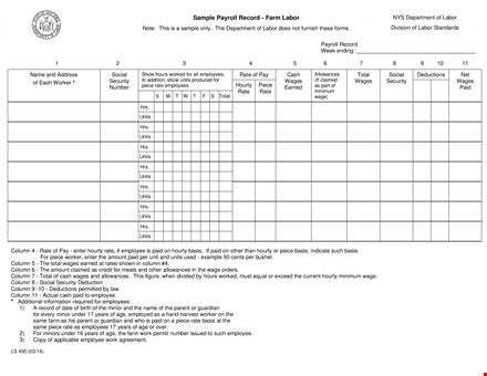 employee payroll record template template