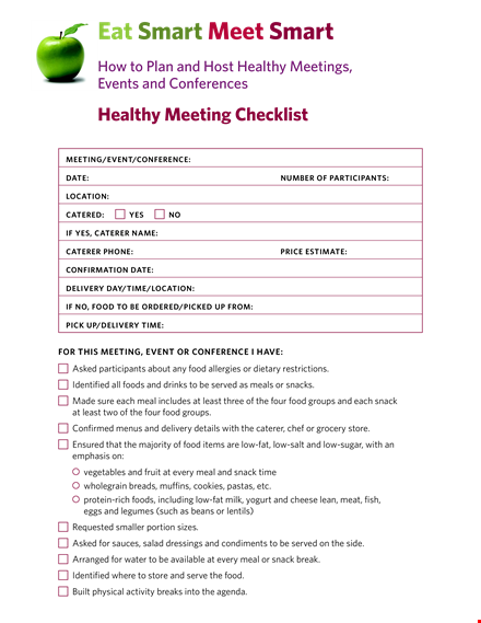 healthy meeting checklist template uqiluxypsev template