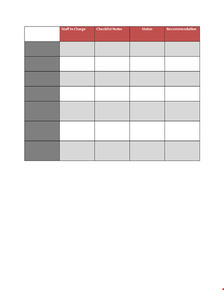 staff checklist template template