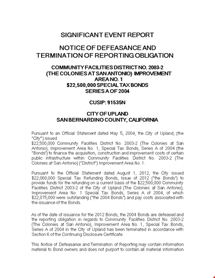 significant event report template | improve district bonds template