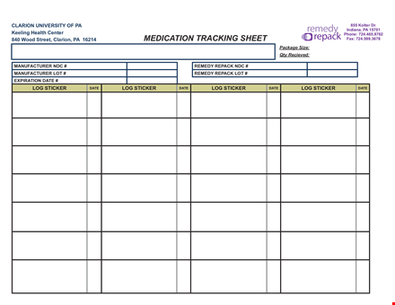 medication tracking template