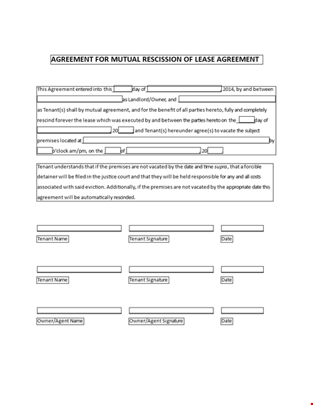 free rescission agreement template - download now template