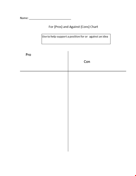 pros and cons chart: a comprehensive comparison against alternatives template