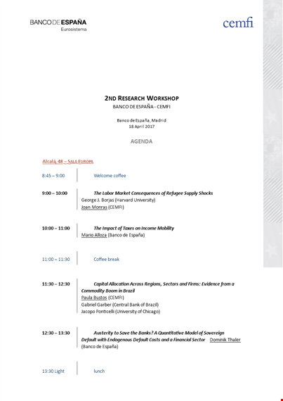 research workshop agenda template