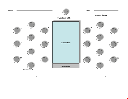 easy seating chart template for organizing guests and tables | under 60 guests template