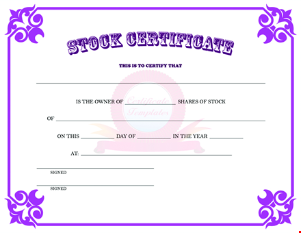 create professional stock certificates | customizable templates template