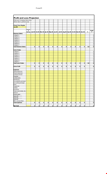 profit and loss | track expenses, sales, and total by category - specify easily template