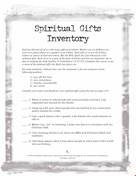 discover your spiritual gifts - total of 7 gifts to empower people template