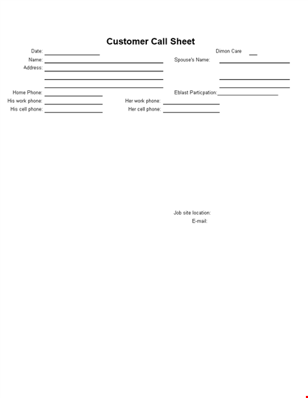 customer call template