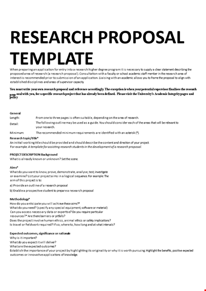 academic research proposal template for projects template