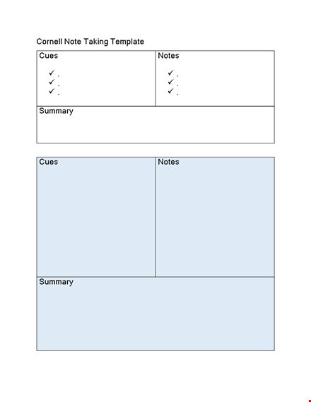 efficient cornell notes template for effective note-taking | cornell template