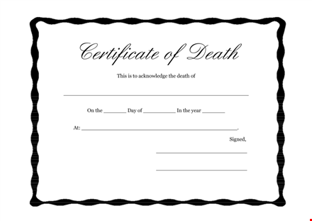 editable death certificate template | customizable designs template