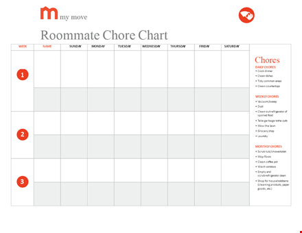 streamline your home with roommate chore chart - assign & monitor chores template