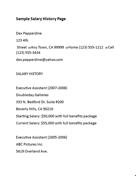 salary history template - track your salary & benefits, negotiate starting salary template