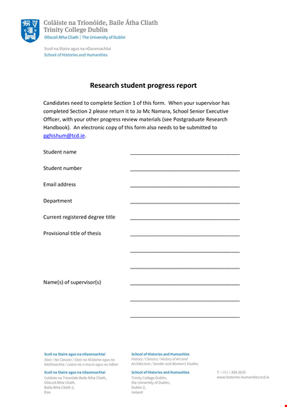 student progress template