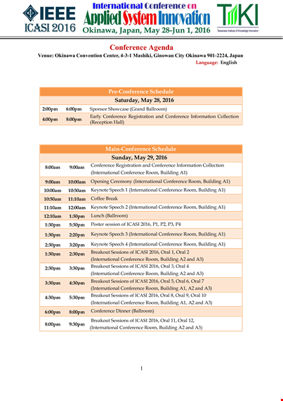 free conference agenda format template