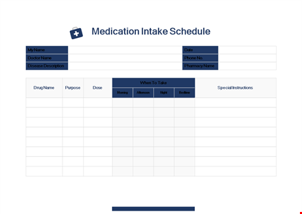 medication schedule template - easy and efficient medication intake schedule template