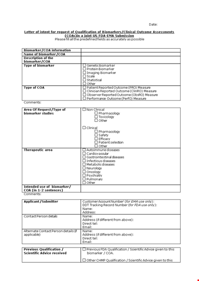 biomarker qualification: successful letter of intent template