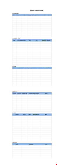 itinerary template