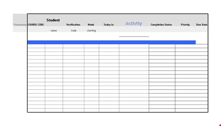 student course checklist template template