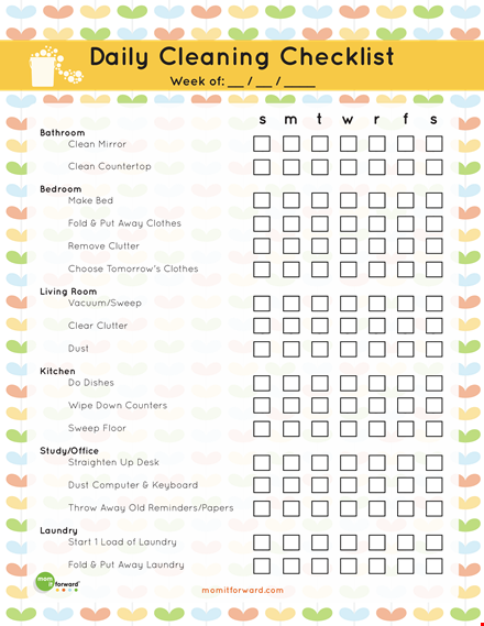 house cleaning checklist - clean your home efficiently template
