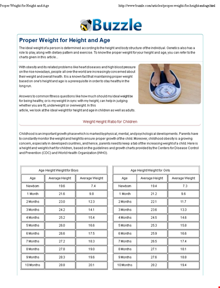 Calculate Your Ideal Weight With Our Height And Weight Chart | Proper ...