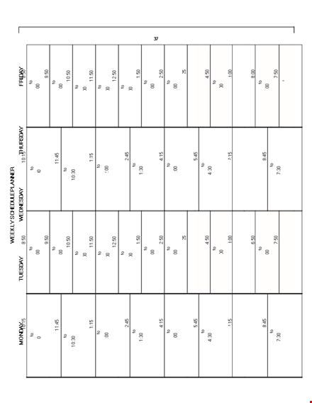 printable weekly schedule planner template