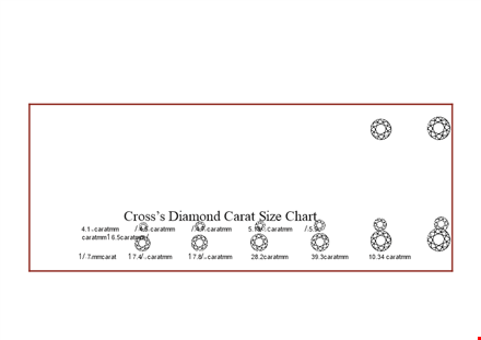 diamond size chart - carat to mm comparison guide template