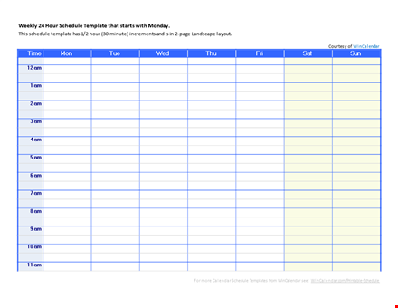 weekly calendar agenda template template