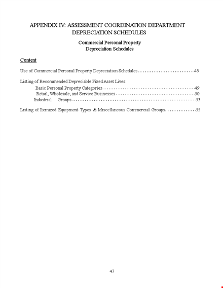 property depreciation schedule template