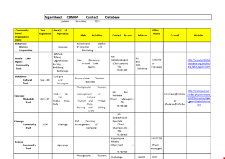 contact database template template