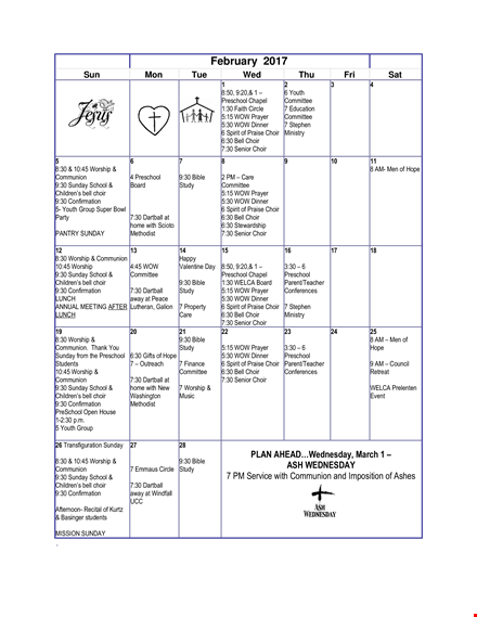 children's calendar template