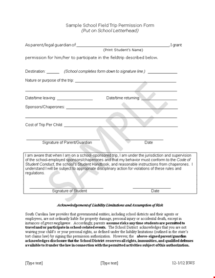 get your school permission slip - easy process for students template