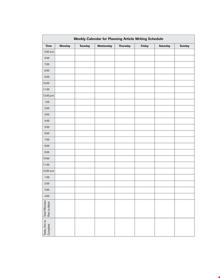 weekly scheduling calendar template template