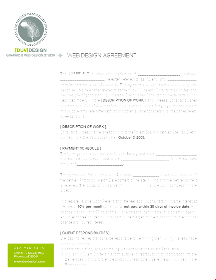 website design proposal agreement template