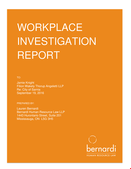 workplace report template