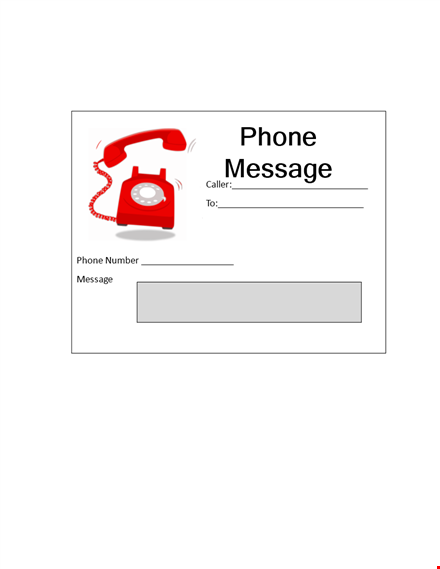 professional phone message template - never miss important calls template