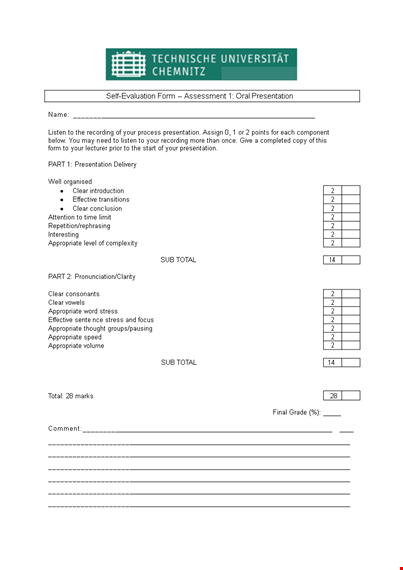 improve your presentation skills with appropriate self evaluation examples template