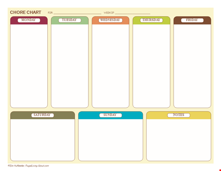 chore chart template - keep your family organized and productive template