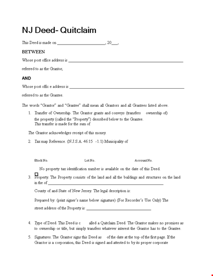 create a valid quit claim deed using our template template