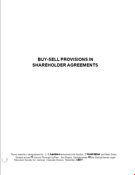 agreement for shareholders: purchase and sale of shares template