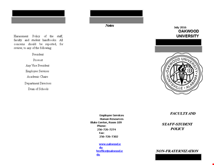 faculty and staff student non fraternization policy template