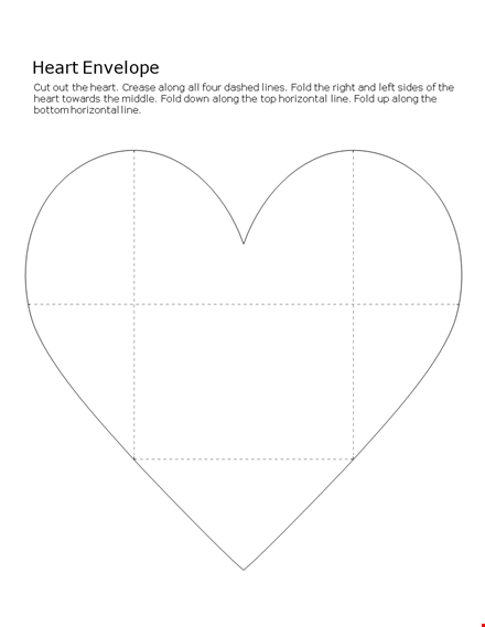 heart envelope template - horizontal layout | free download template