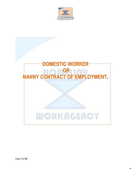 domestic nanny contract template template