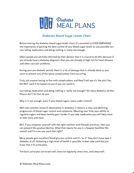 track your diabetes blood sugar levels with a convenient chart template