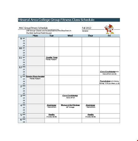 excel college class schedule template template