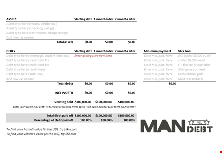 free debt snowball spreadsheet - pay off your debts faster template