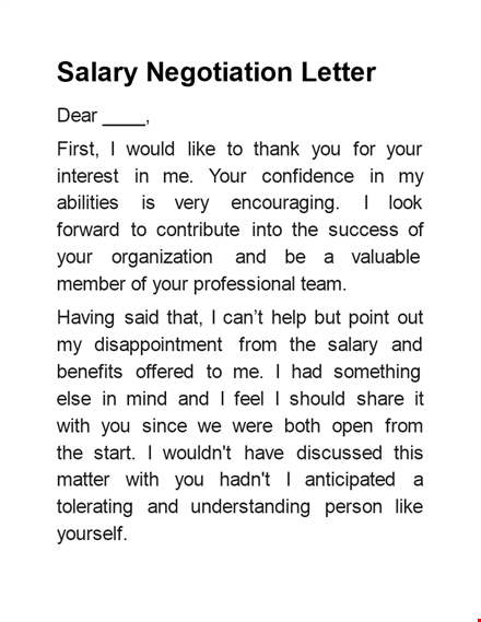 salary negotiation letter - tips to showcase your abilities and earn the salary you deserve template